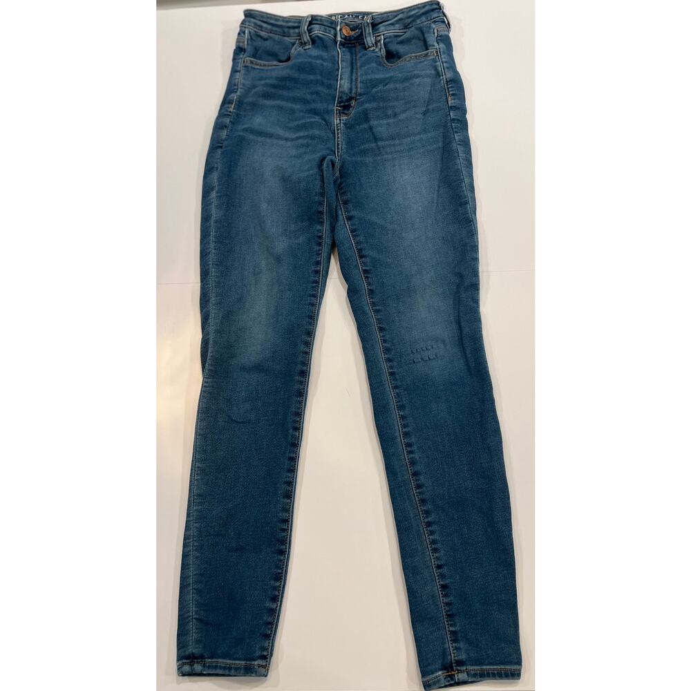 American Eagle Super Hi-Rise Jegging Size 4 Regular Medium Wash Stretch Denim